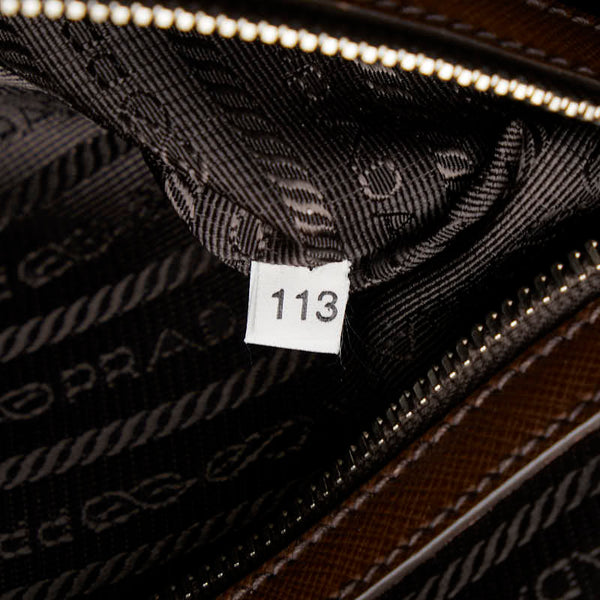 プラダ ビジネスバッグ ブリーフケース 書類カバン VS0305 ブラウン レザー メンズ PRADA 【中古】