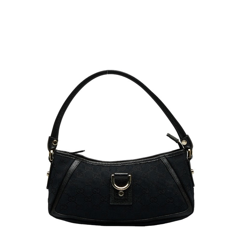 グッチ GGキャンバス アビー ワンショルダーバッグ ハンドバッグ 130939 ブラック レザー レディース GUCCI 【中古】