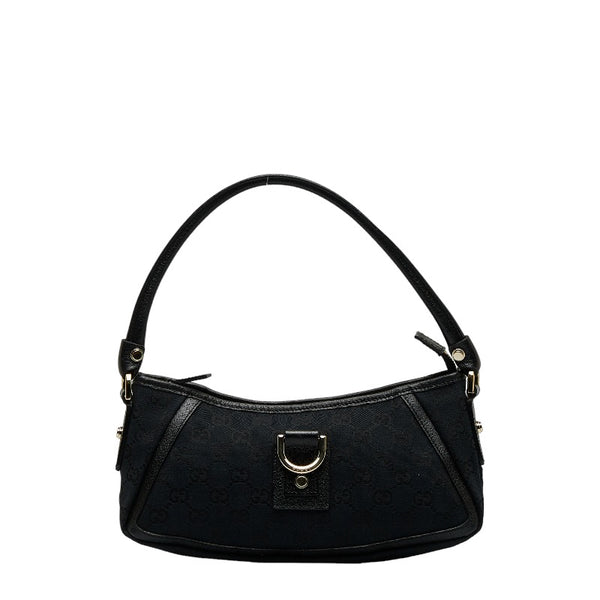 グッチ GGキャンバス アビー ワンショルダーバッグ ハンドバッグ 130939 ブラック レザー レディース GUCCI 【中古】