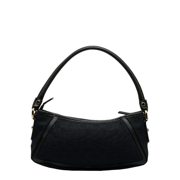 グッチ GGキャンバス アビー ワンショルダーバッグ ハンドバッグ 130939 ブラック レザー レディース GUCCI 【中古】