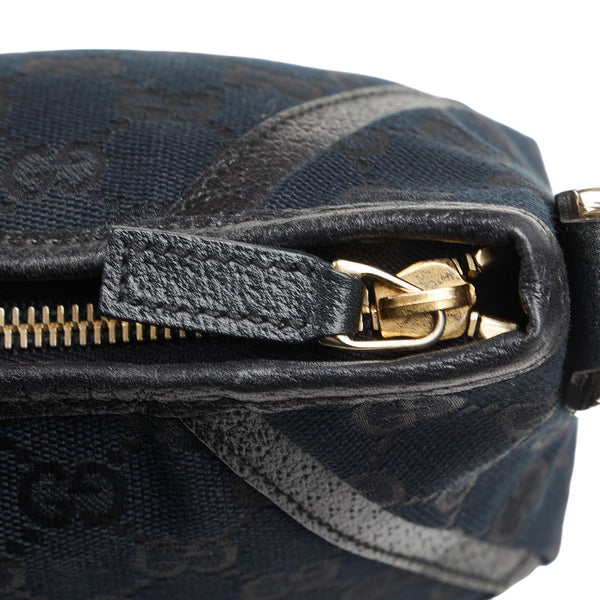 グッチ GGキャンバス アビー ワンショルダーバッグ ハンドバッグ 130939 ブラック レザー レディース GUCCI 【中古】