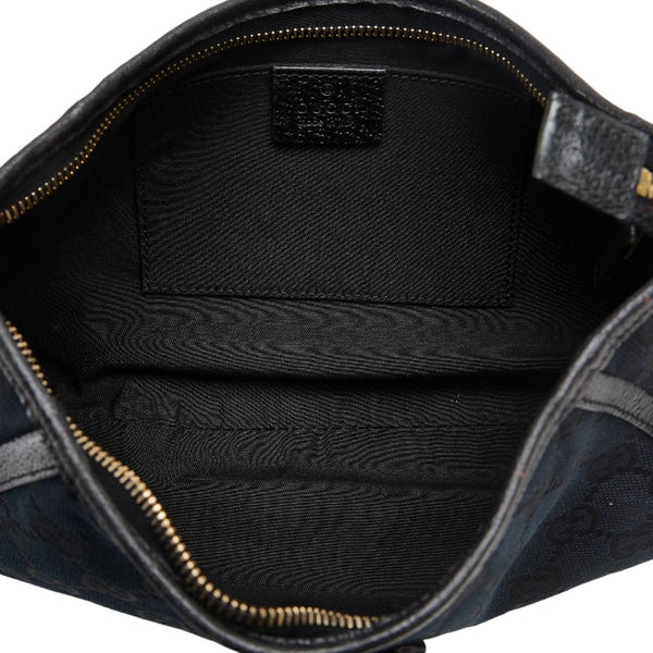 グッチ GGキャンバス アビー ワンショルダーバッグ ハンドバッグ 130939 ブラック レザー レディース GUCCI 【中古】