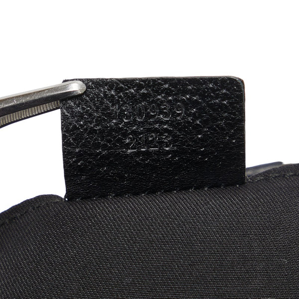 グッチ GGキャンバス アビー ワンショルダーバッグ ハンドバッグ 130939 ブラック レザー レディース GUCCI 【中古】