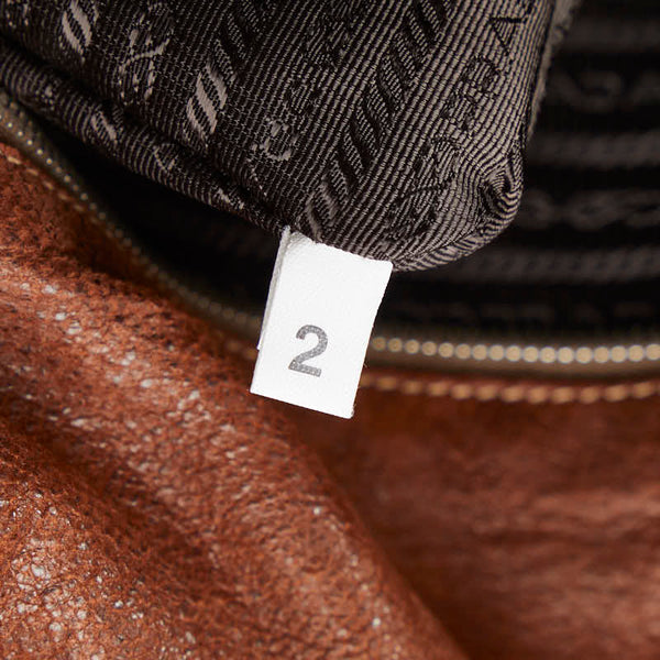 プラダ ハンドバッグ ワンショルダーバッグ BR3274 ブラウン レザー レディース PRADA 【中古】