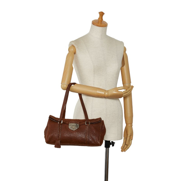プラダ ハンドバッグ ワンショルダーバッグ BR3274 ブラウン レザー レディース PRADA 【中古】