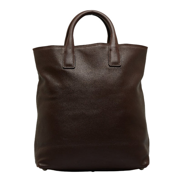 グッチ 型押しロゴ ハンドバッグ 019 2020 ブラウン レザー レディース GUCCI 【中古】