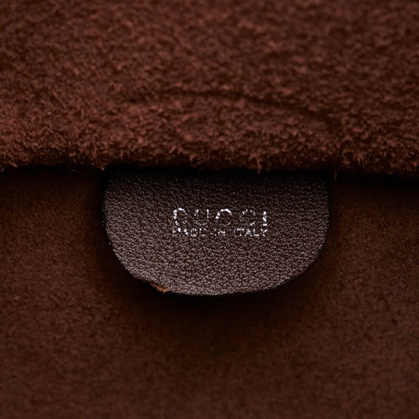 グッチ 型押しロゴ ハンドバッグ 019 2020 ブラウン レザー レディース GUCCI 【中古】