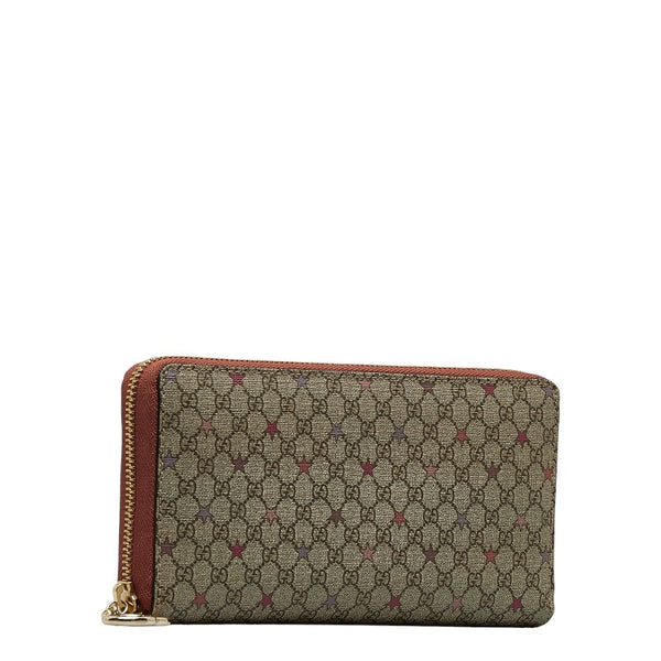 グッチ GGスプリーム スター 星柄 ラウンドファスナー 長財布 307982 ベージュ マルチカラー PVC レザー レディース GUCCI 【中古】