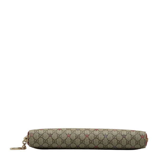 グッチ GGスプリーム スター 星柄 ラウンドファスナー 長財布 307982 ベージュ マルチカラー PVC レザー レディース GUCCI 【中古】