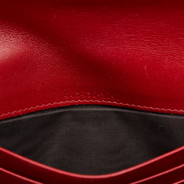 グッチ GGマーモント キルティング 長財布 443436 レッド レザー レディース GUCCI 【中古】