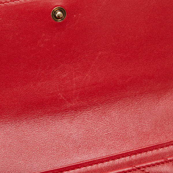 グッチ GGマーモント キルティング 長財布 443436 レッド レザー レディース GUCCI 【中古】