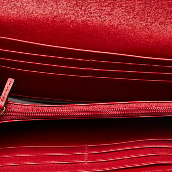 グッチ GGマーモント キルティング 長財布 443436 レッド レザー レディース GUCCI 【中古】