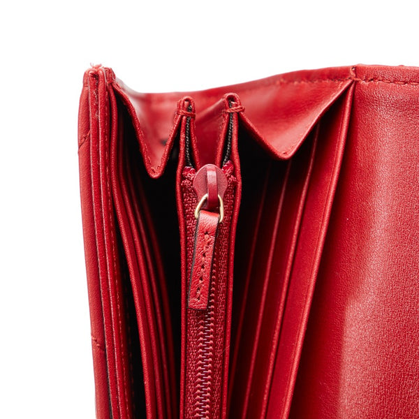 グッチ GGマーモント キルティング 長財布 443436 レッド レザー レディース GUCCI 【中古】