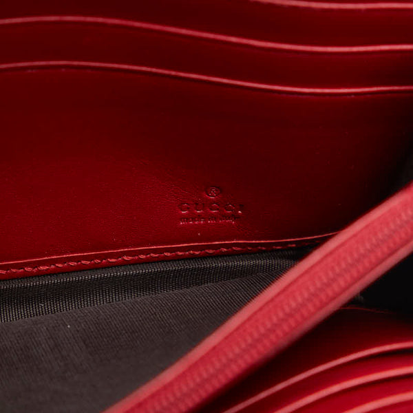 グッチ GGマーモント キルティング 長財布 443436 レッド レザー レディース GUCCI 【中古】