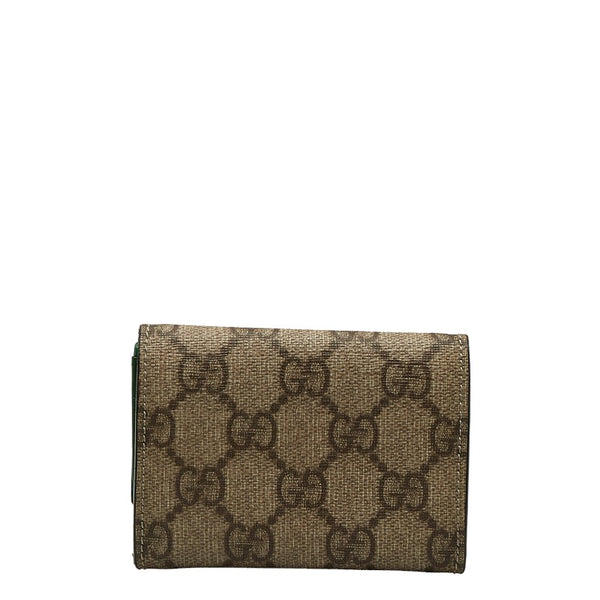 グッチ GGスプリーム コインケース 小銭入れ 120964 ベージュ  グリーン PVC レザー レディース GUCCI 【中古】