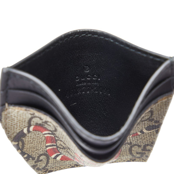 グッチ GGスプリーム キングスネーク ヘビ 蛇 カードケース パスケース 451277 ベージュ マルチカラー PVC レザー レディース GUCCI 【中古】