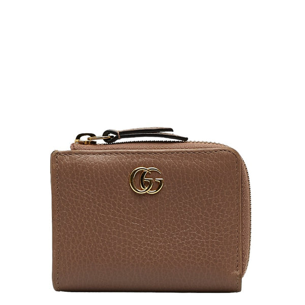 グッチ GGマーモント コインケース ジップアラウンド ウォレット 644406 ベージュ レザー レディース GUCCI 【中古】