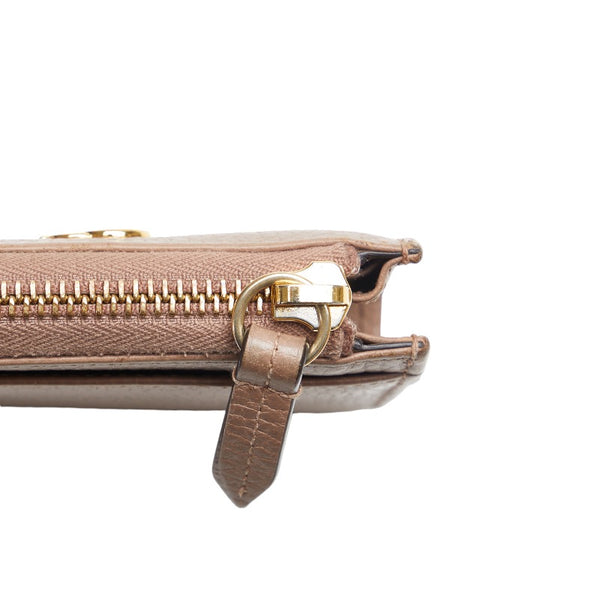 グッチ GGマーモント コインケース ジップアラウンド ウォレット 644406 ベージュ レザー レディース GUCCI 【中古】