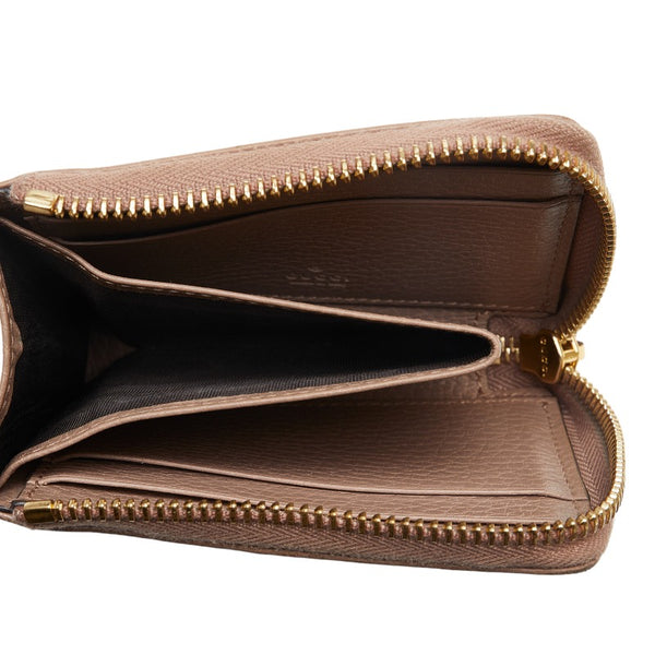 グッチ GGマーモント コインケース ジップアラウンド ウォレット 644406 ベージュ レザー レディース GUCCI 【中古】