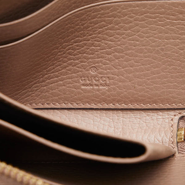 グッチ GGマーモント コインケース ジップアラウンド ウォレット 644406 ベージュ レザー レディース GUCCI 【中古】