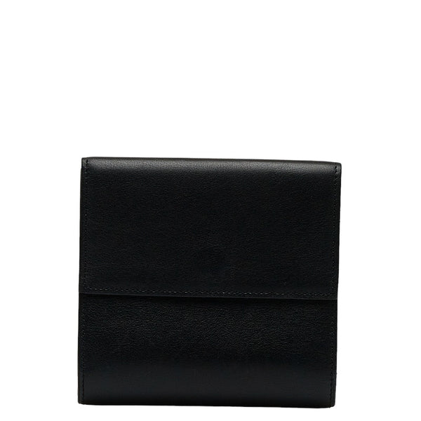 カルティエ マストライン 二つ折り財布 ブラック ボルドー レザー メンズ CARTIER 【中古】