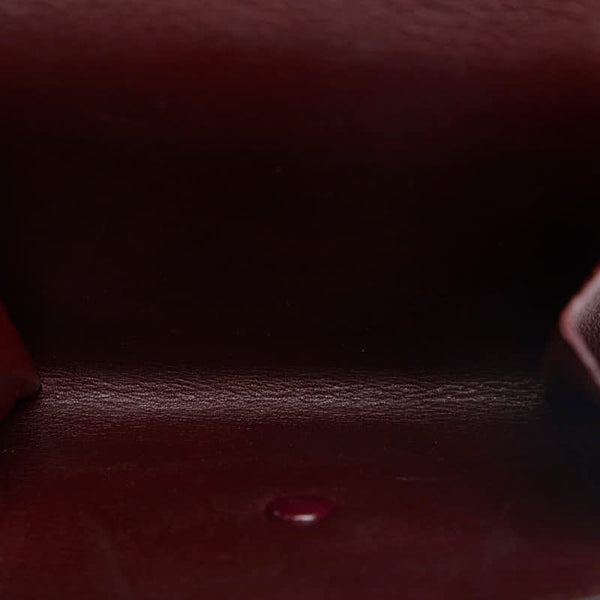 カルティエ マストライン 二つ折り財布 ブラック ボルドー レザー メンズ CARTIER 【中古】