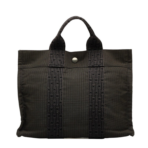 エルメス エールライントートPM ハンドバッグ トートバッグ グレー キャンバス レディース HERMES 【中古】
