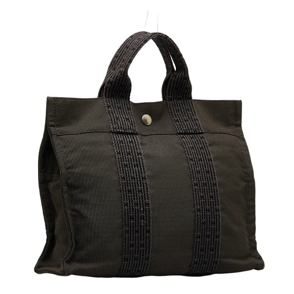 エルメス エールライントートPM ハンドバッグ トートバッグ グレー キャンバス レディース HERMES 【中古】