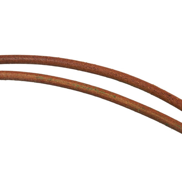 エルメス バンブーアッシュホルター ネックレス シルバー ブラウン レザー メタル レディース HERMES 【中古】