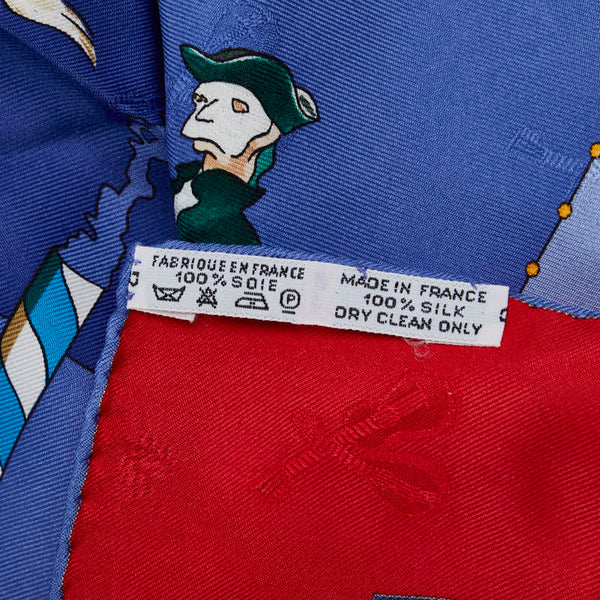 エルメス カレ90 LE CARNAVAL DE VENISE ヴェニスのカーニバル スカーフ ブルー マルチカラー シルク レディース HERMES 【中古】