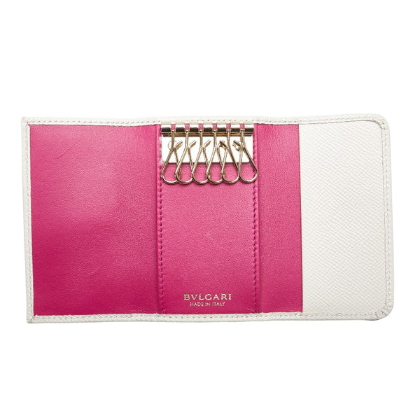ブルガリ ブルガリブルガリ キーケース ホワイト レザー レディース BVLGARI 【中古】