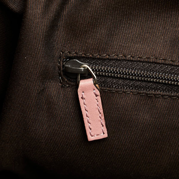 グッチ GGキャンバス スーキー ハンドバッグ 211944 ブラウン ピンク キャンバス レザー レディース GUCCI 【中古】