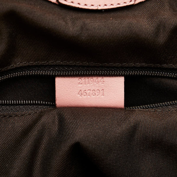 グッチ GGキャンバス スーキー ハンドバッグ 211944 ブラウン ピンク キャンバス レザー レディース GUCCI 【中古】