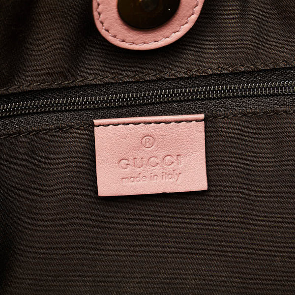 グッチ GGキャンバス スーキー ハンドバッグ 211944 ブラウン ピンク キャンバス レザー レディース GUCCI 【中古】