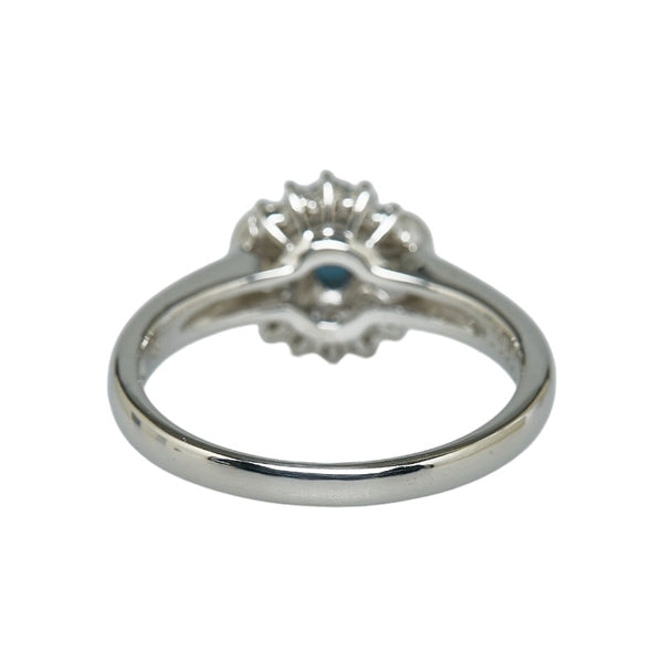 Pt850 プラチナ アレキサンドライト0.55ct ダイヤ0.27ct リング 指輪 レディース 11.5号 【中古】