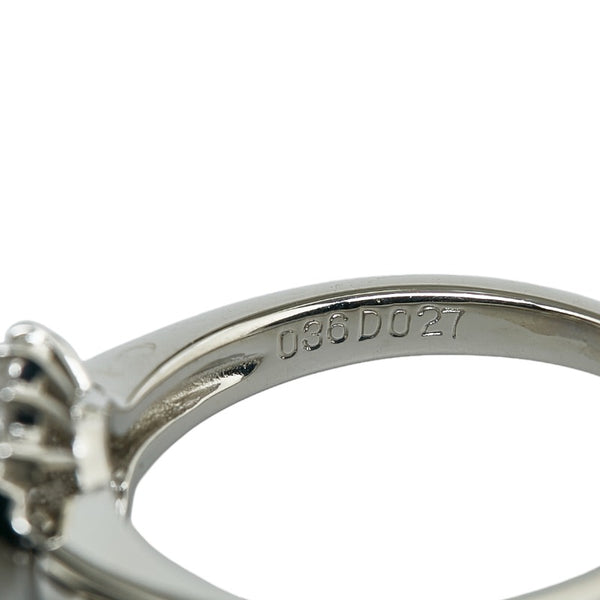 Pt850 プラチナ アレキサンドライト0.55ct ダイヤ0.27ct リング 指輪 レディース 11.5号 【中古】