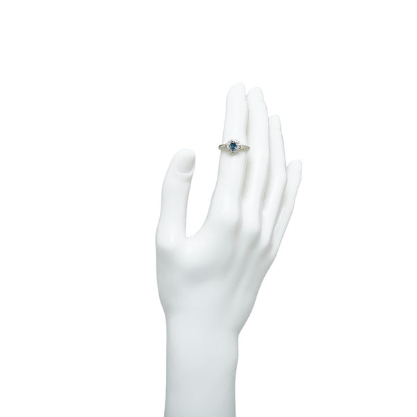 Pt850 プラチナ アレキサンドライト0.55ct ダイヤ0.27ct リング 指輪 レディース 11.5号 【中古】