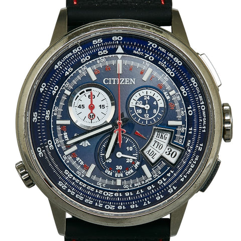 シチズン プロマスター エコドライブ 社外ベルト 腕時計 H610-T015212 クオーツ ネイビー文字盤 ステンレススチール メンズ CITIZEN 【中古】