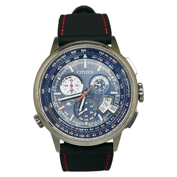 シチズン プロマスター エコドライブ 社外ベルト 腕時計 H610-T015212 クオーツ ネイビー文字盤 ステンレススチール メンズ CITIZEN 【中古】