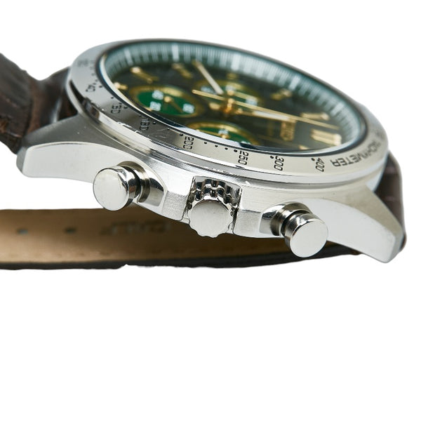 セイコー SPIRIT スピリット クロノグラフ 腕時計 SBTR017 クオーツ グリーン文字盤 ステンレススチール レザー メンズ SEIKO 【中古】