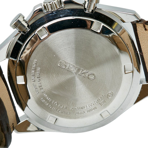 セイコー SPIRIT スピリット クロノグラフ 腕時計 SBTR017 クオーツ グリーン文字盤 ステンレススチール レザー メンズ SEIKO 【中古】