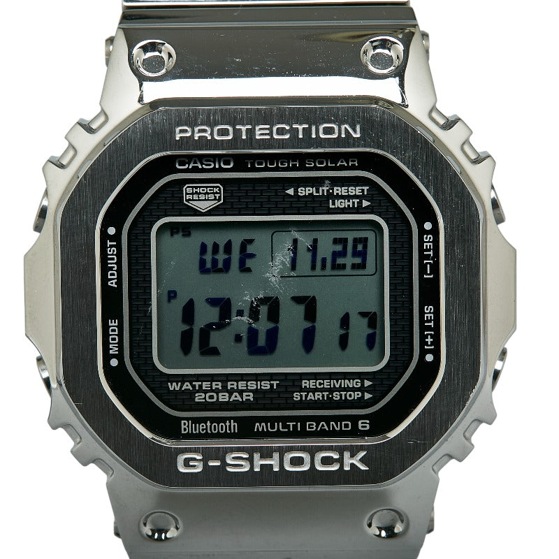 カシオ Bluetooth フルメタル 腕時計 GMW-B5000D-1JF ソーラー電波時計 ブラック文字盤 ステンレス メンズ CASIO 【中古】