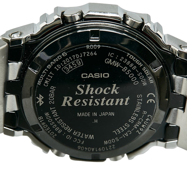 カシオ Bluetooth フルメタル 腕時計 GMW-B5000D-1JF ソーラー電波時計 ブラック文字盤 ステンレス メンズ CASIO 【中古】