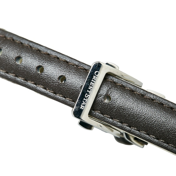 オリエント ORIENT STAR オリエントスター クラシック セミスケルトン 腕時計 自動巻き ゴールド文字盤 ステンレススチール レザー レディース ORIENT 【中古】