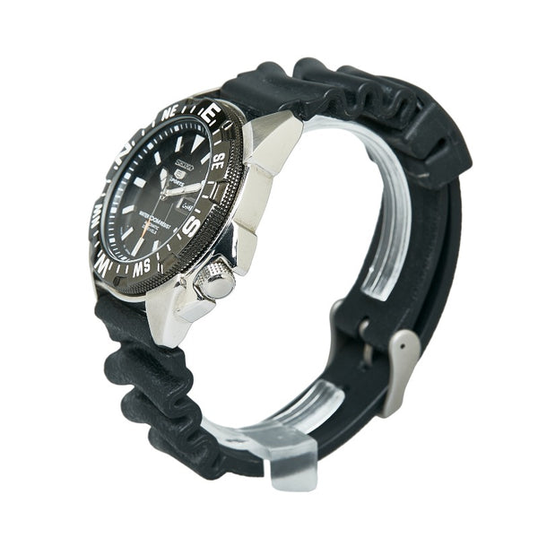 セイコー 5スポーツ 腕時計 7S36-02P0 自動巻き ブラック文字盤 ステンレススチール ラバー メンズ SEIKO 【中古】