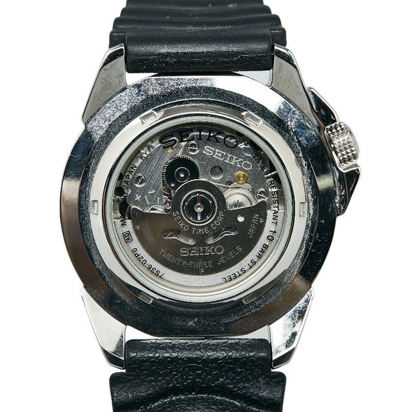 セイコー 5スポーツ 腕時計 7S36-02P0 自動巻き ブラック文字盤 ステンレススチール ラバー メンズ SEIKO 【中古】