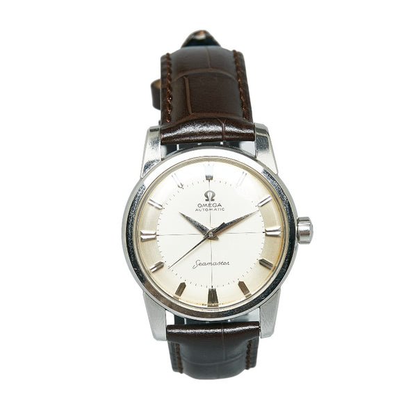 オメガ シーマスター ヴィンテージ cal.501 レザーベルト（社外品） 腕時計 自動巻き ゴールド文字盤 ステンレススチール メンズ OMEGA 【中古】