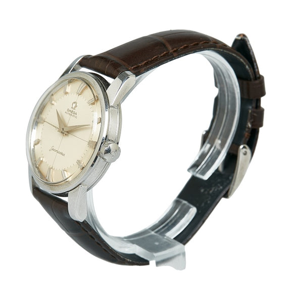 オメガ シーマスター ヴィンテージ cal.501 レザーベルト（社外品） 腕時計 自動巻き ゴールド文字盤 ステンレススチール メンズ OMEGA 【中古】