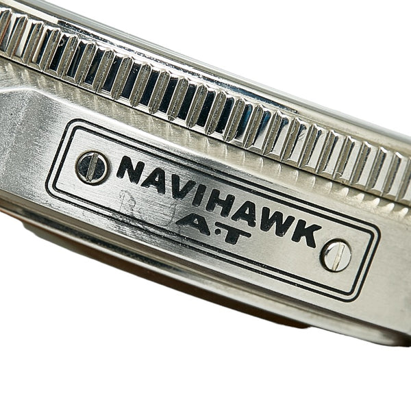 シチズン ナビホーク エコドライブ ベルト（社外品） 腕時計 U680 S092876 エコドライブ グレー文字盤 ステンレススチール レザー メンズ CITIZEN 【中古】