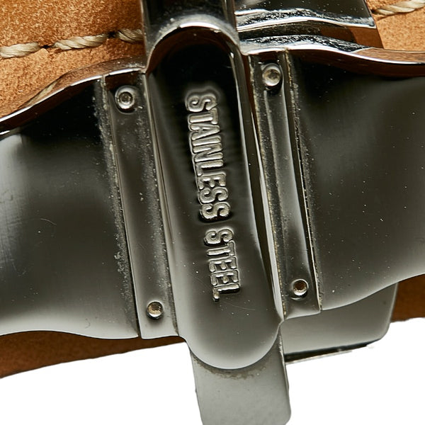 シチズン ナビホーク エコドライブ ベルト（社外品） 腕時計 U680 S092876 エコドライブ グレー文字盤 ステンレススチール レザー メンズ CITIZEN 【中古】